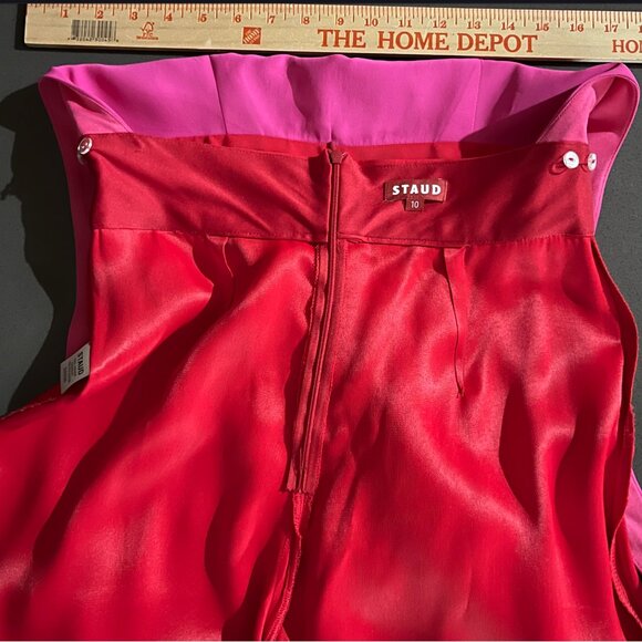 NWOT STAUD - Square Neck Jumpsuit in Red and Pink - 10 - Picture 12 of 16